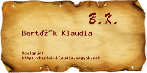 Bertók Klaudia névjegykártya