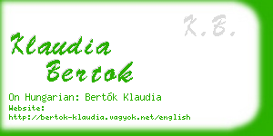 klaudia bertok business card